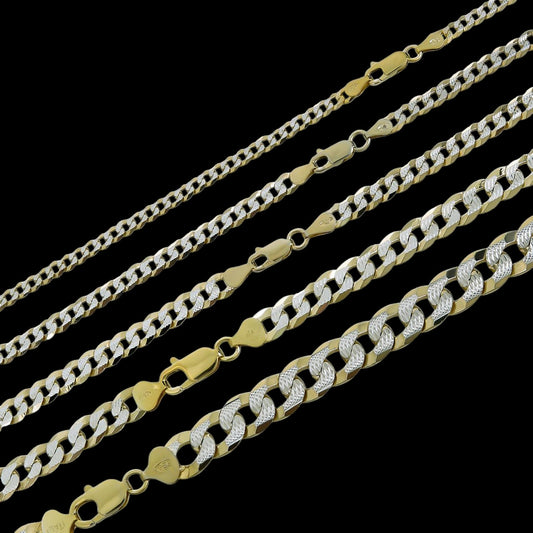 Essential Elegance · 20 in / 2 mm Diamond-Cut Cuban Necklace · 14k Gold Over 925 Sterling Two-Tone