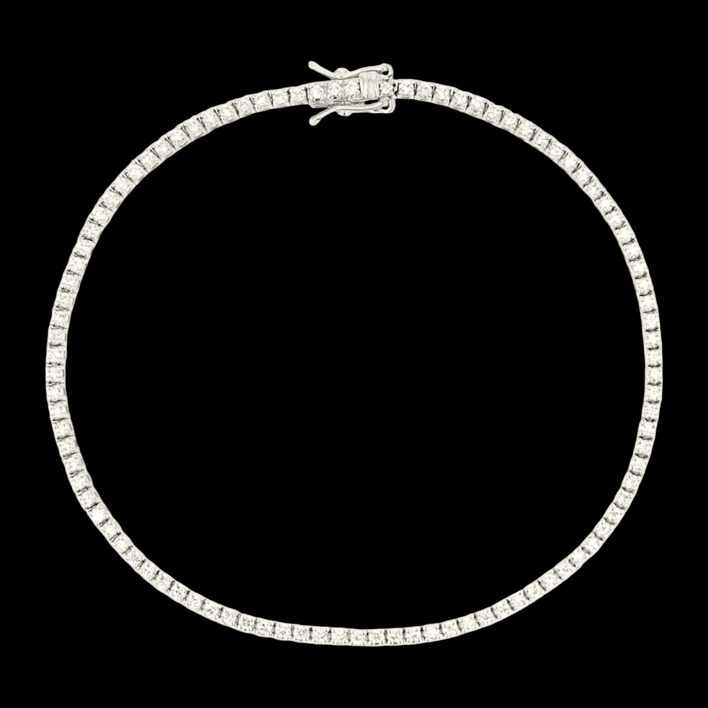 Eternal Glow · 3 mm / 7.5 in Moissanite Tennis Bracelet · 925 Sterling Silver