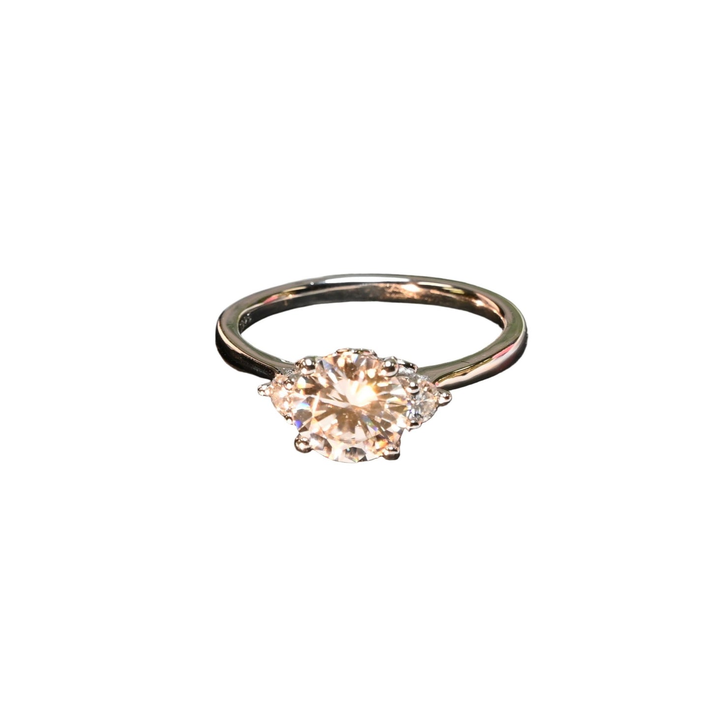 Pure Brilliance · 2ct Tapered Multi-Stone Moissanite Ring · Sterling Silver · Size 9