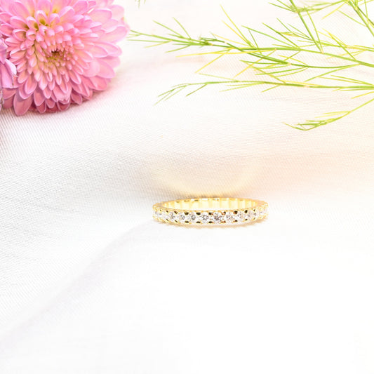 Eternal Glow · Eternity Moissanite Band · Sterling Silver Gold Over · Size 7