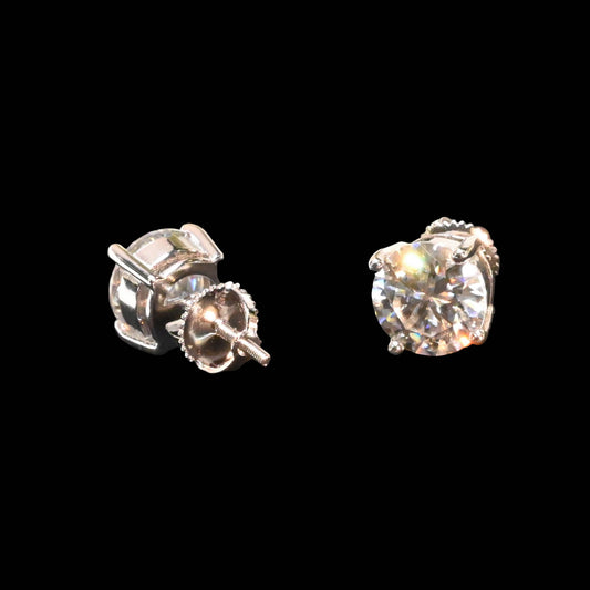 Pure Brilliance · 8mm Moissanite Stud Earrings · 4 CTW · Sterling Silver