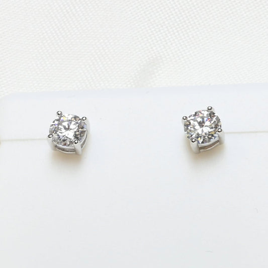 Pure Brilliance · 0.5ct Solitaire Moissanite Stud Earrings · Screw Back · Sterling Silver