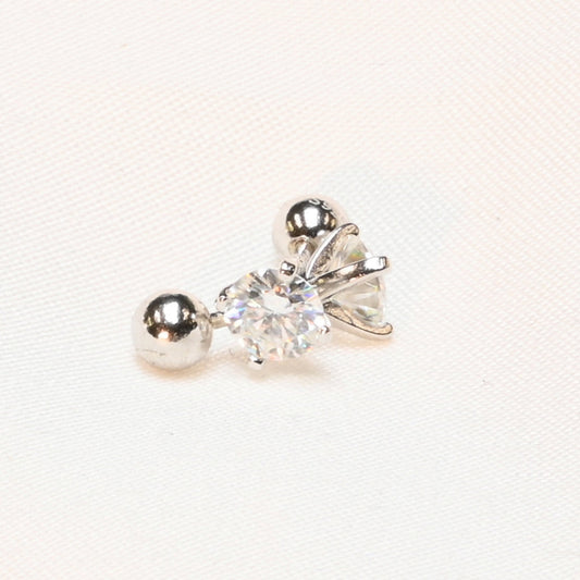 Pure Brilliance · 1ct Moissanite Stud Ball Earrings · Screw Back · Sterling Silver