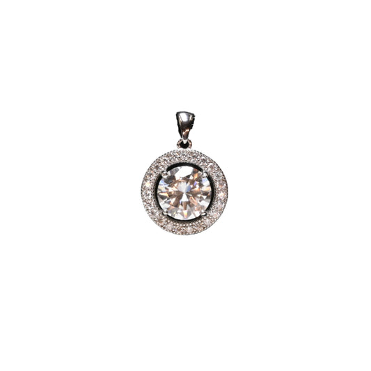 Pure Brilliance · 3.36ct Moissanite Solitaire Pendant with Halo · Sterling Silver