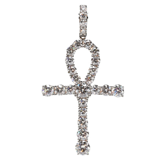 Blessed + Brilliant · Moissanite Cross Pendant · 4.88ct · 8.3mm Bale · Sterling Silver