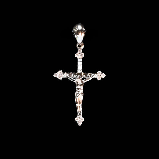 Blessed + Brilliant · Moissanite Cross Pendant with Accents · Sterling Silver