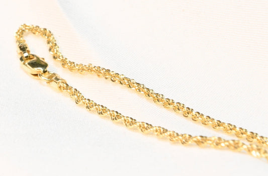 VMA Luxe Vault · Diamond-Cut Rope Bracelet · 1.5mm · 10K Solid Italian Gold · 7in