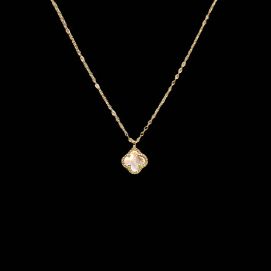 Ever-Bloom · Double-Sided Clover Necklace · Mother of Pearl · 18K Gold Over