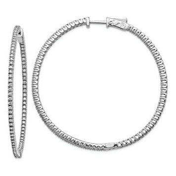 Pure Brilliance · 0.73 ct Moissanite In-and-Out Hoop Earrings · 925 Sterling Silver