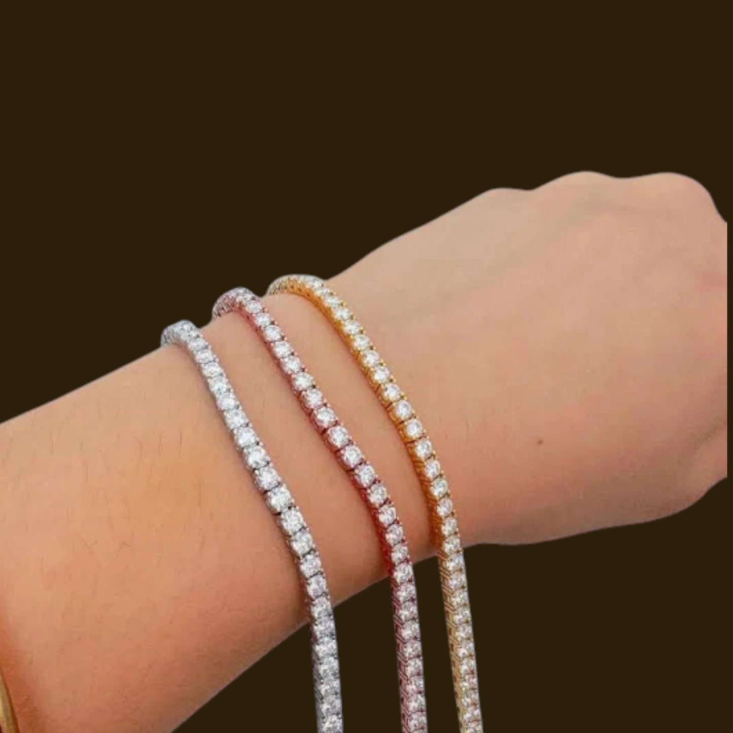 Eternal Glow · 3 mm / 7 in Moissanite Tennis Bracelet · 925 Sterling Silver