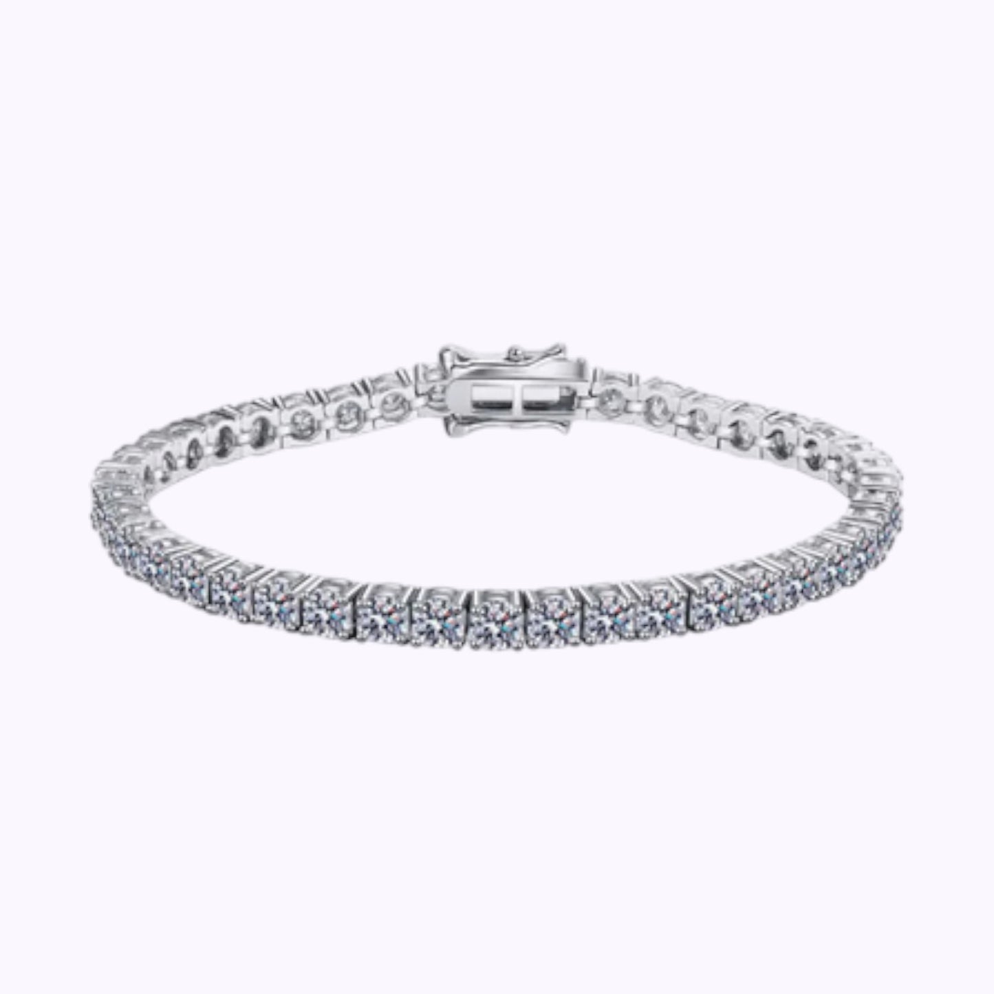 Eternal Glow · 3 mm / 7.5 in Moissanite Tennis Bracelet · 925 Sterling Silver