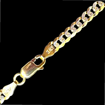 Essential Elegance · 20 in / 2 mm Diamond-Cut Cuban Necklace · 14k Gold Over 925 Sterling Two-Tone