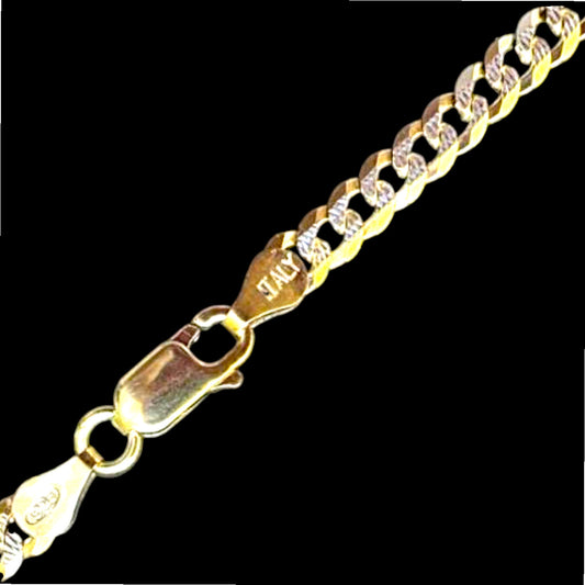 Essential Elegance · 20 in / 2 mm Diamond-Cut Cuban Necklace · 14k Gold Over 925 Sterling Two-Tone