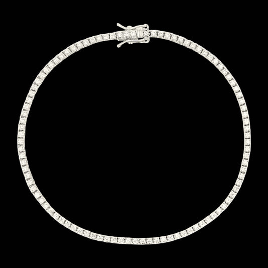 Eternal Glow · 3 mm / 7.5 in Moissanite Tennis Bracelet · 925 Sterling Silver