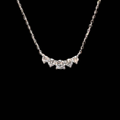 Pure Brilliance · 5-Stone Moissanite Necklace · 3.7mm · 16–18in