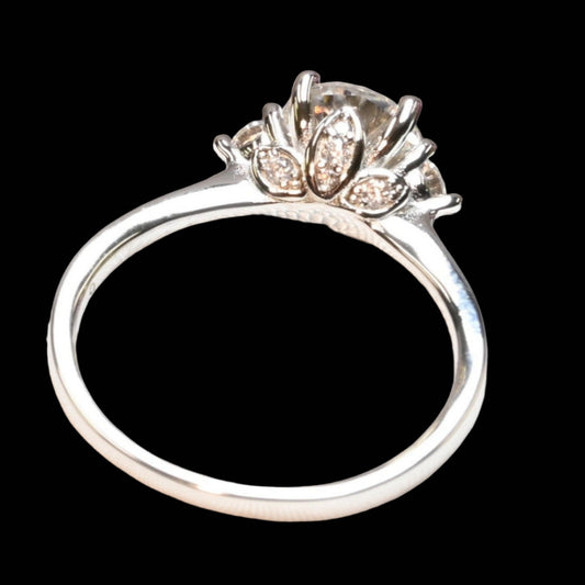 Pure Brilliance · 2ct Tapered Multi-Stone Moissanite Ring · Sterling Silver · Size 9