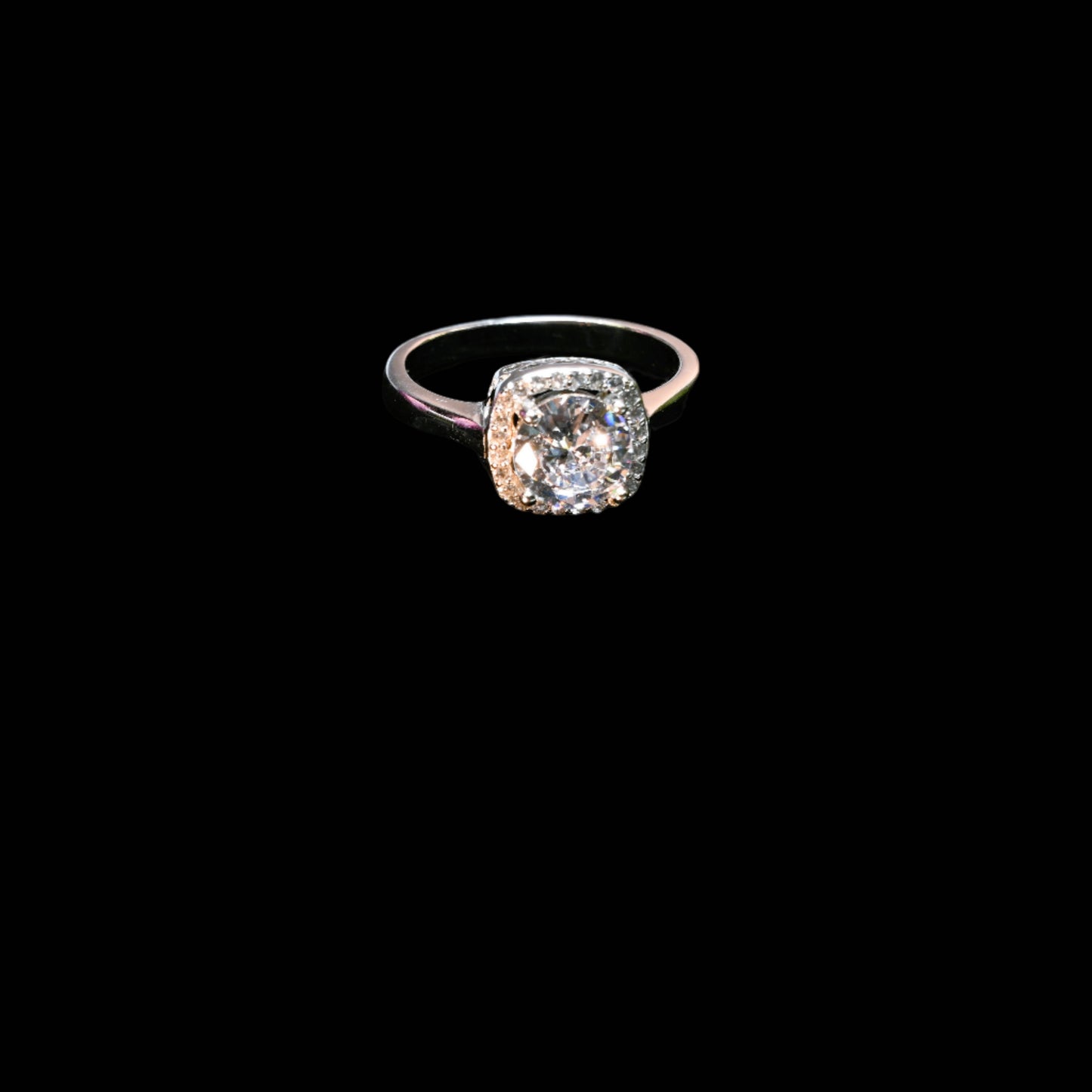 Pure Brilliance · Solitaire Halo Engagement Ring · AAA CZ · Size 6.25 · Sterling Silver