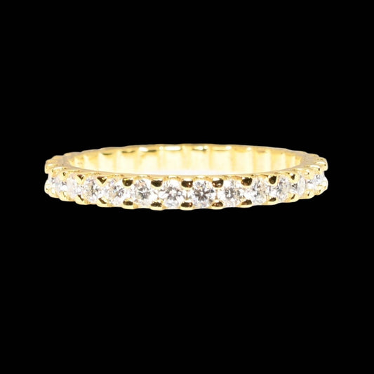 Eternal Glow · Eternity Moissanite Band · Sterling Silver Gold Over · Size 7