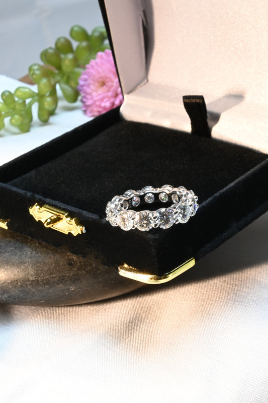 Eternal Glow · 7ct Moissanite Eternity Band · Sterling Silver · Size 5