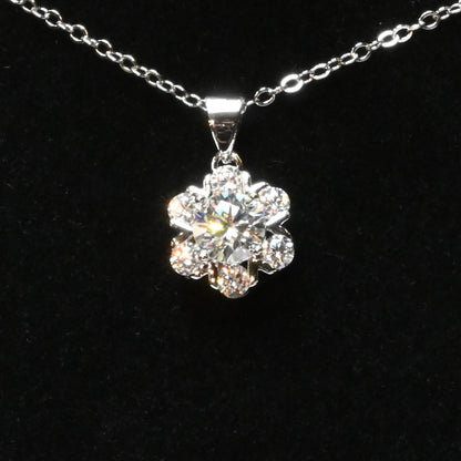 Celestial Charm · 1ct Moissanite Snowflake Necklace · Sterling Silver