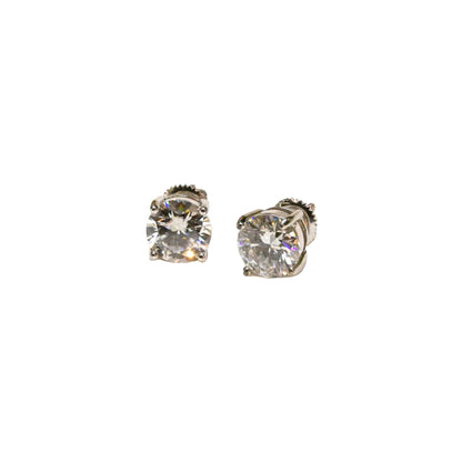 Pure Brilliance · 8mm Moissanite Stud Earrings · 4 CTW · Sterling Silver