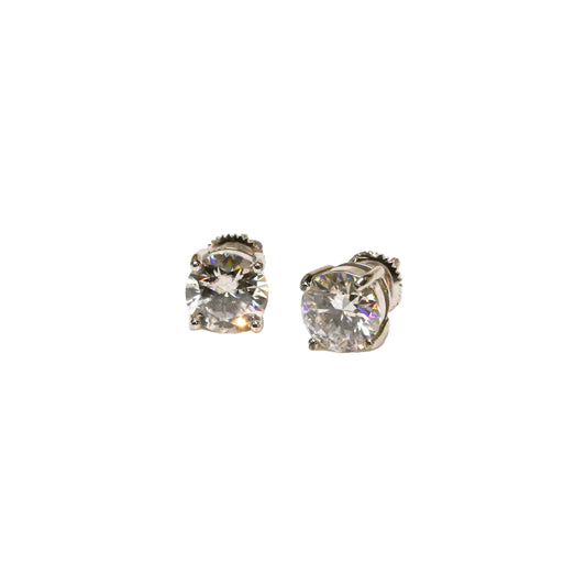 Pure Brilliance · 8mm Moissanite Stud Earrings · 4 CTW · Sterling Silver