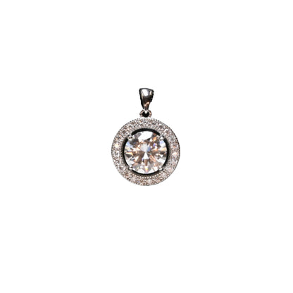 Pure Brilliance · 3.36ct Moissanite Solitaire Pendant with Halo · Sterling Silver