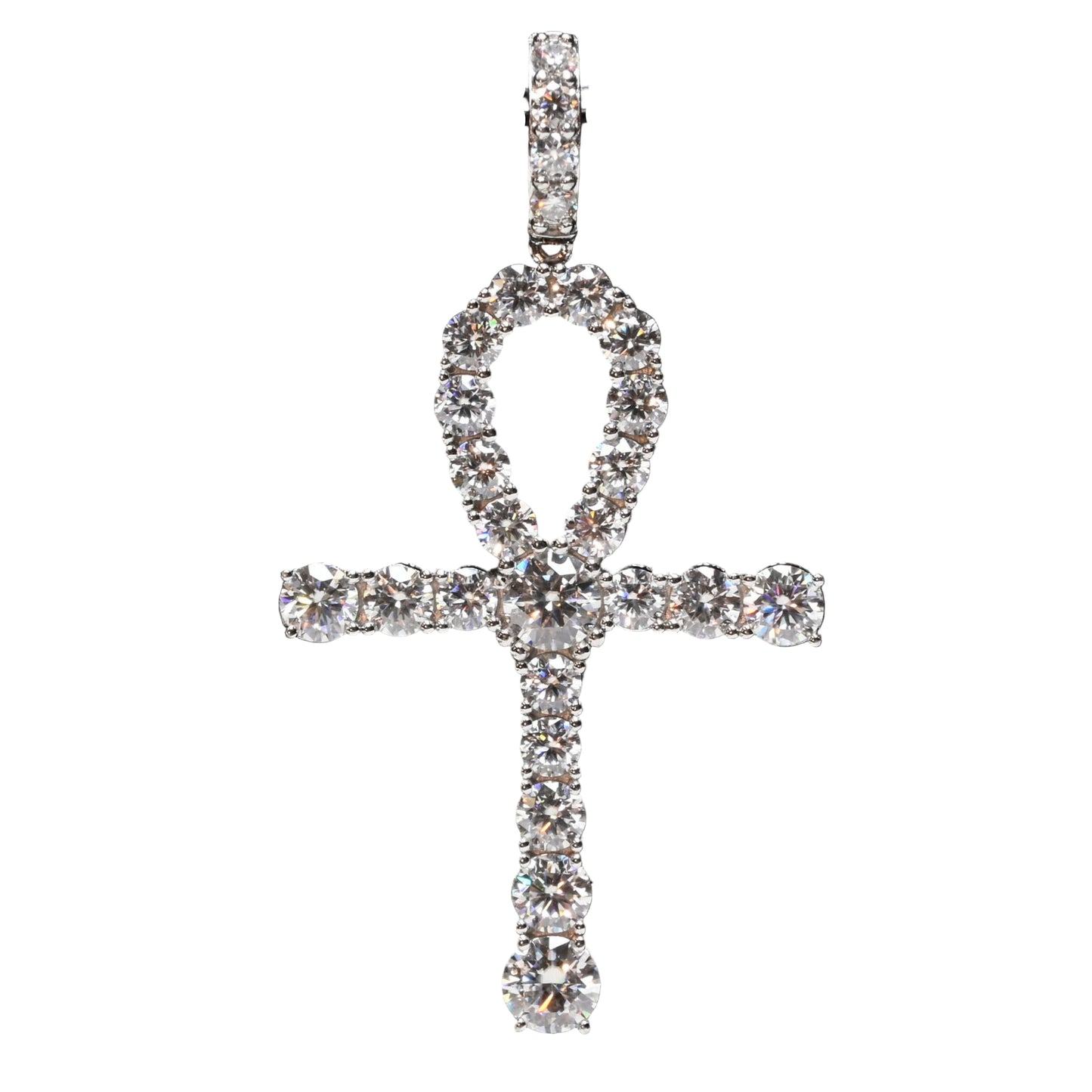 Blessed + Brilliant · Moissanite Cross Pendant · 4.88ct · 8.3mm Bale · Sterling Silver
