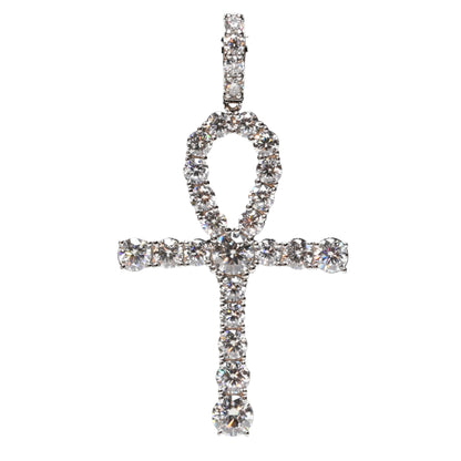 Blessed + Brilliant · Moissanite Cross Pendant · 4.88ct · 8.3mm Bale · Sterling Silver