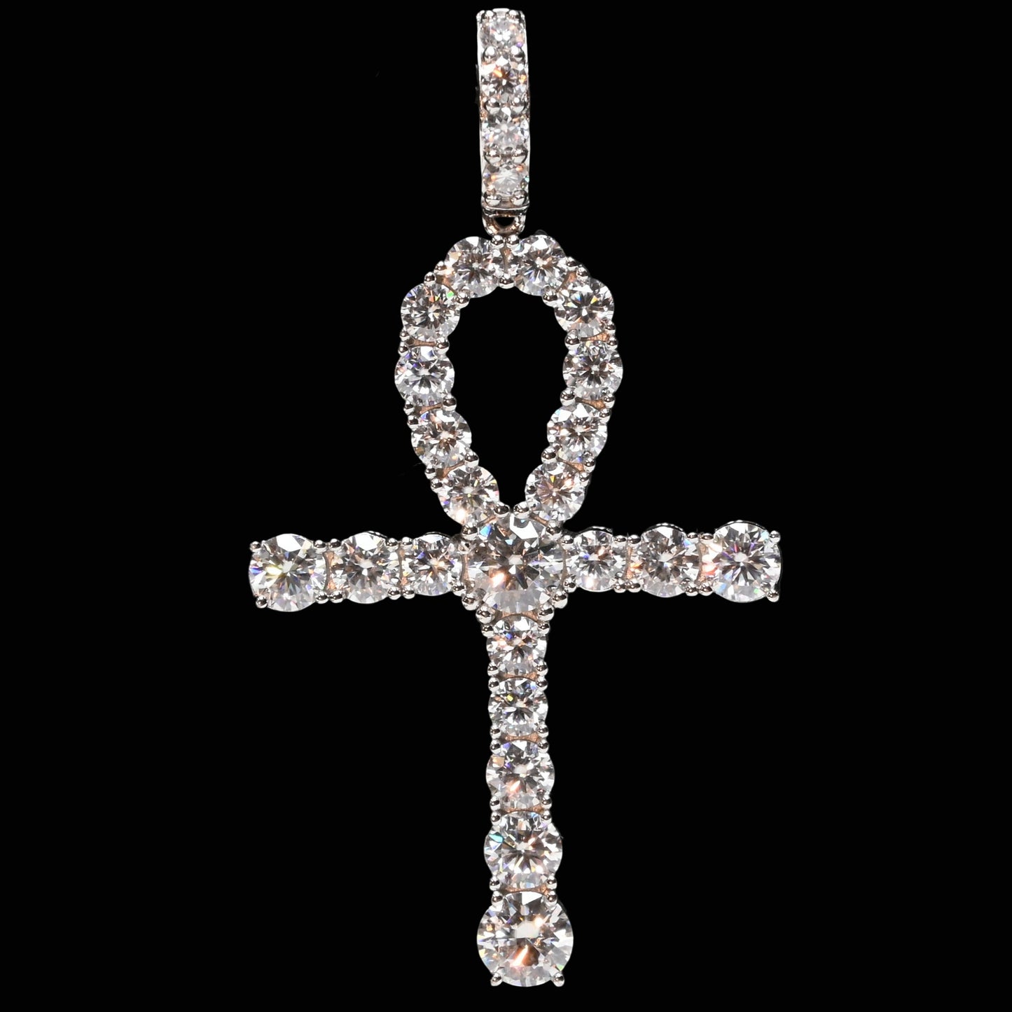 Blessed + Brilliant · Moissanite Cross Pendant · 4.88ct · 8.3mm Bale · Sterling Silver