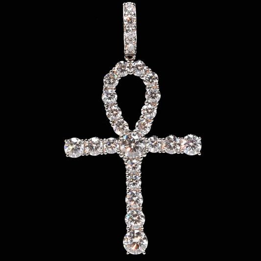 Blessed + Brilliant · Moissanite Cross Pendant · 4.88ct · 8.3mm Bale · Sterling Silver