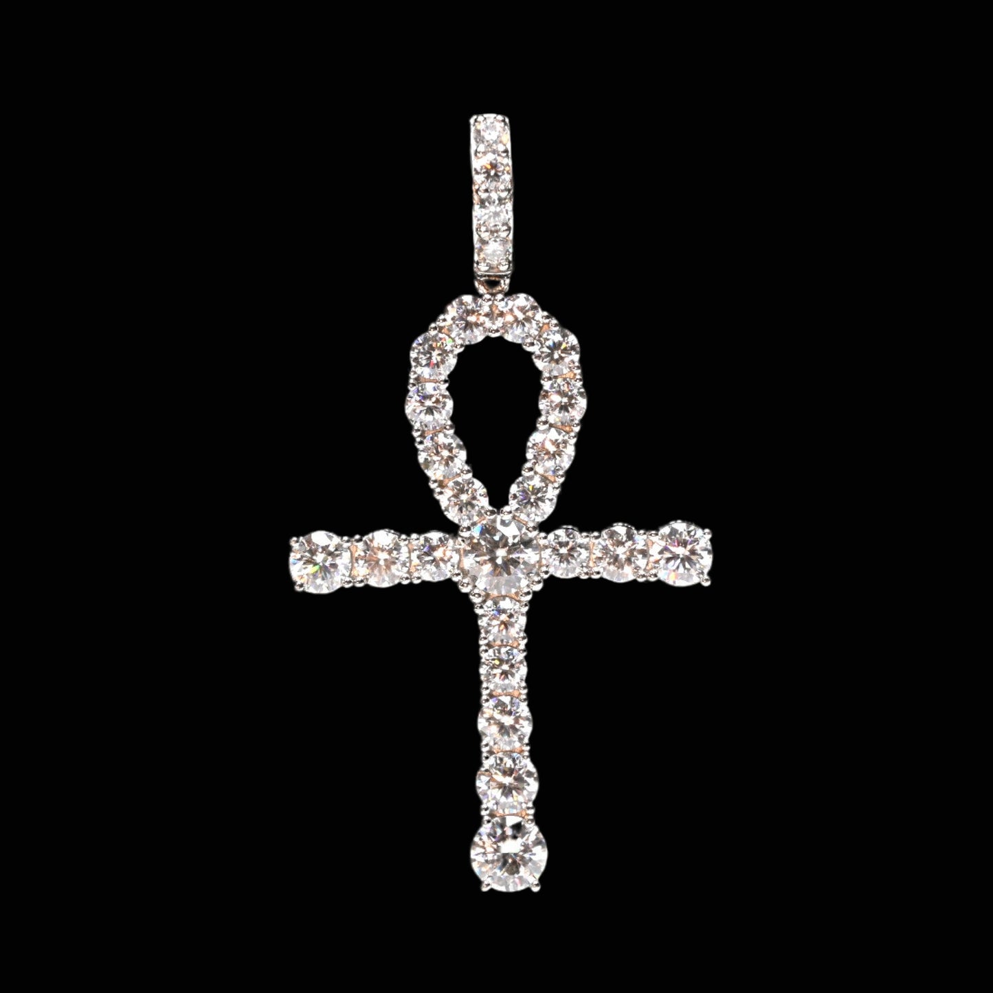 Blessed + Brilliant · Moissanite Cross Pendant · 4.88ct · 8.3mm Bale · Sterling Silver