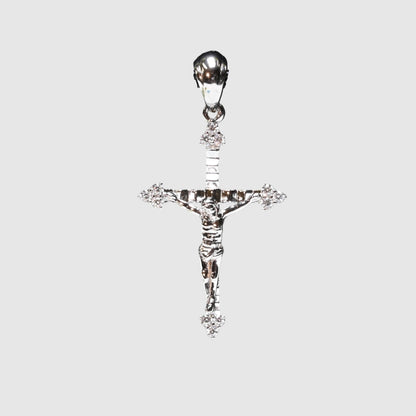 Blessed + Brilliant · Moissanite Cross Pendant with Accents · Sterling Silver