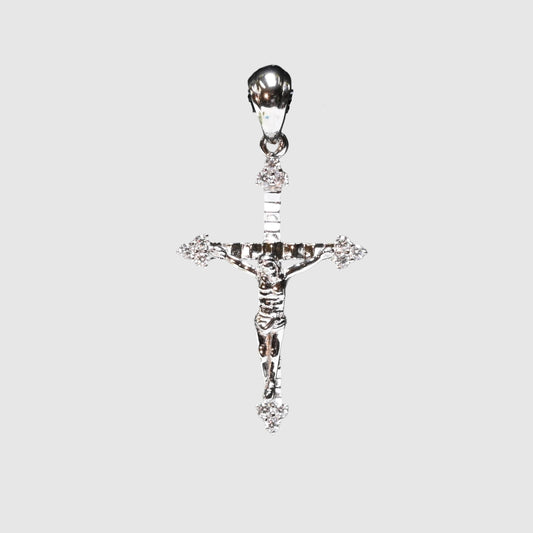 Blessed + Brilliant · Moissanite Cross Pendant with Accents · Sterling Silver