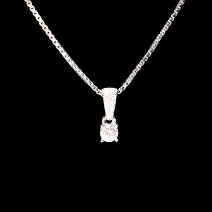 Pure Brilliance · 0.25ct Round Moissanite Pendant · Sterling Silver