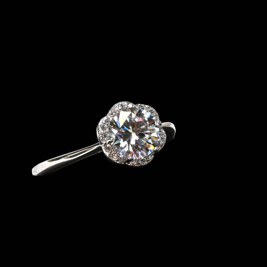Ever-Bloom · 2.5ct Moissanite Flower Ring · Adjustable · Sterling Silver