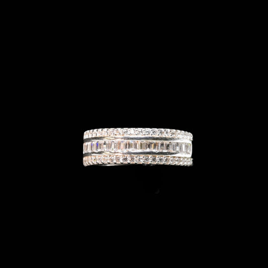 Essential Elegance · AAA CZ Row Band · Size 6 · Sterling Silver