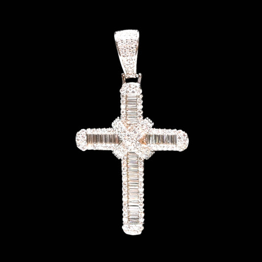 Blessed + Brilliant · Moissanite Cross Pendant · 2.40ct · Sterling Silver