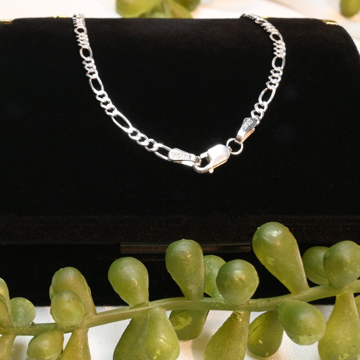 Essential Elegance · Figaro Anklet · Sterling Silver · 2mm · 10in