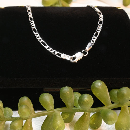 Essential Elegance · Figaro Anklet · Sterling Silver · 2mm · 10in