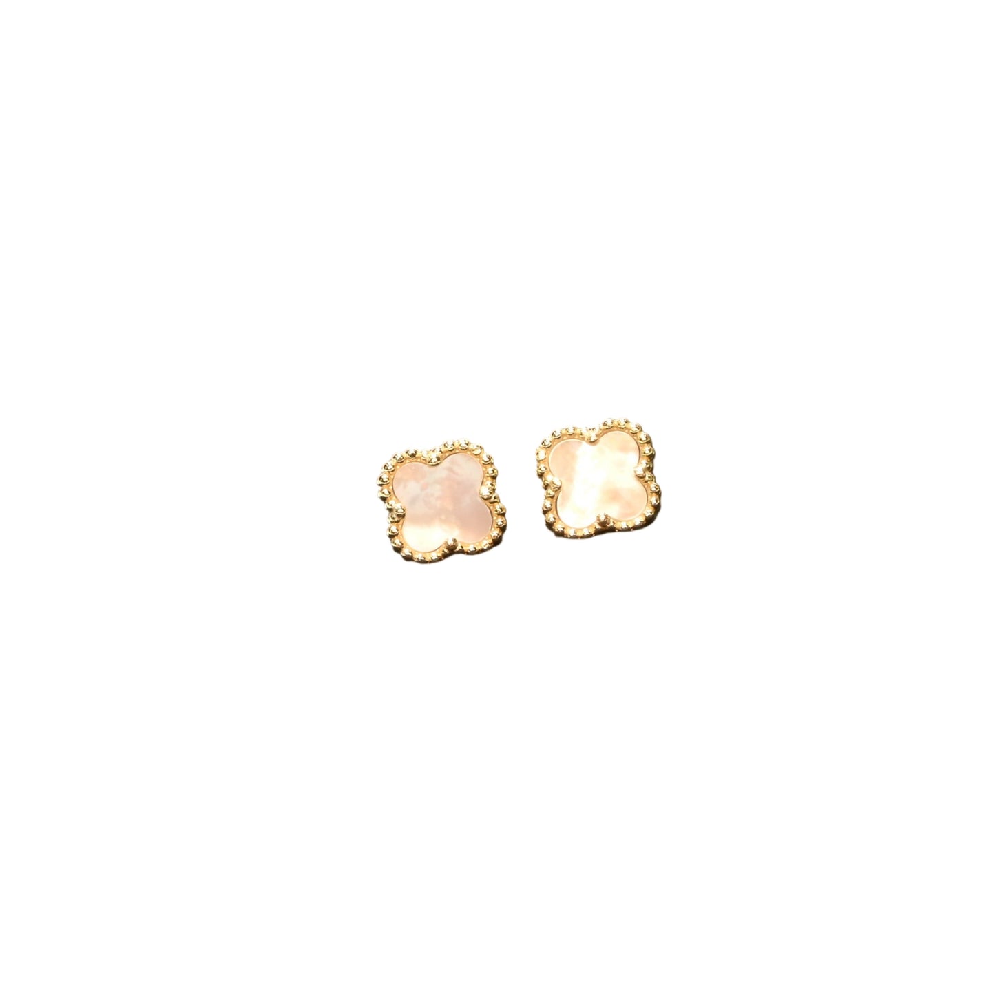 Ever-Bloom · Double-Sided Clover Stud Earrings · Mother of Pearl · 18K Gold Over