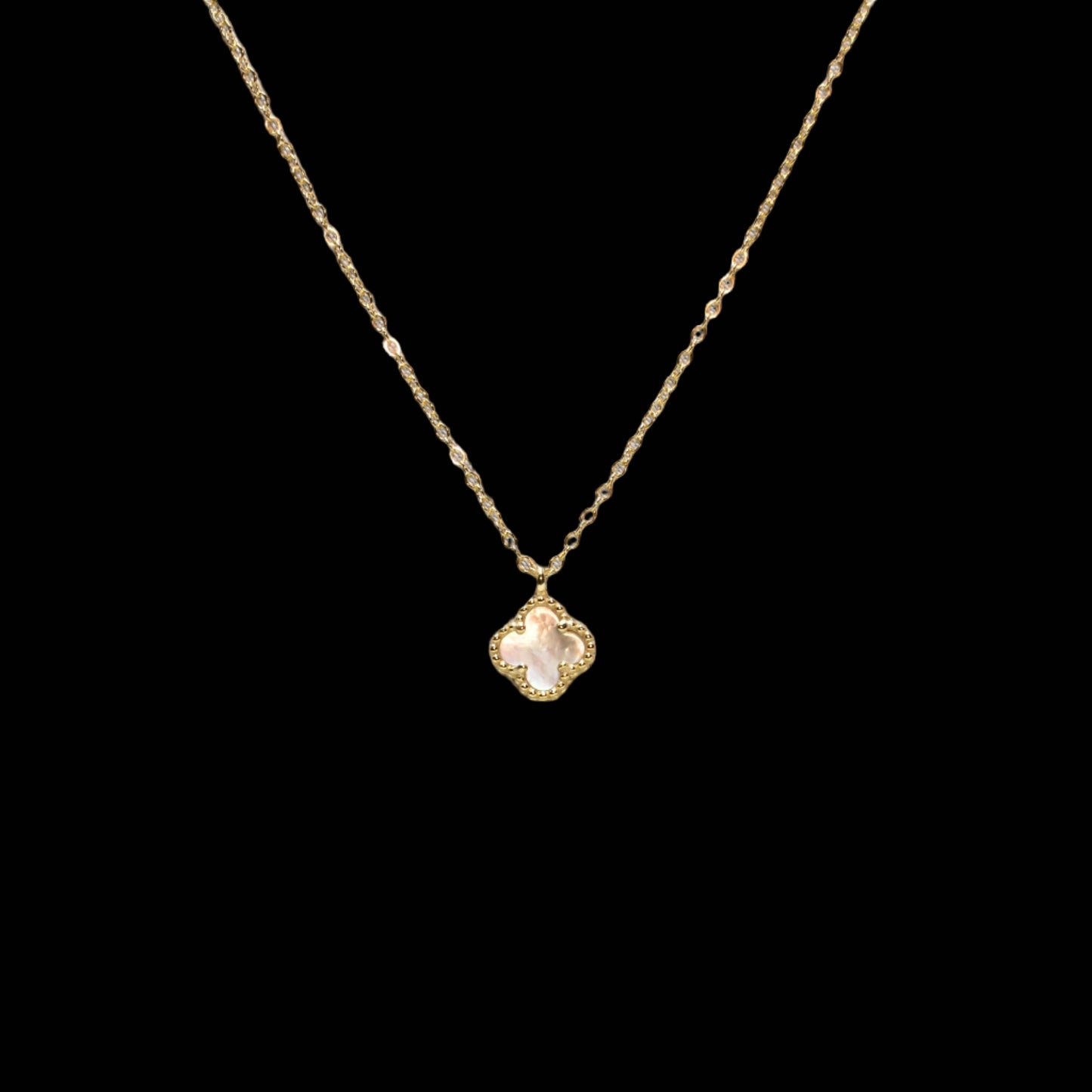 Ever-Bloom · Double-Sided Clover Necklace · Mother of Pearl · 18K Gold Over