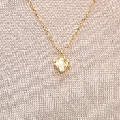 Ever-Bloom · Double-Sided Clover Necklace · Mother of Pearl · 18K Gold Over