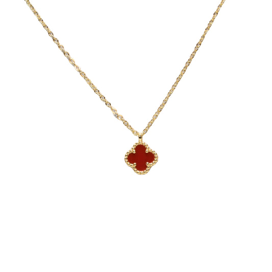 Ever-Bloom · Double-Sided Clover Necklace · Red Enamel · 18K Gold Over