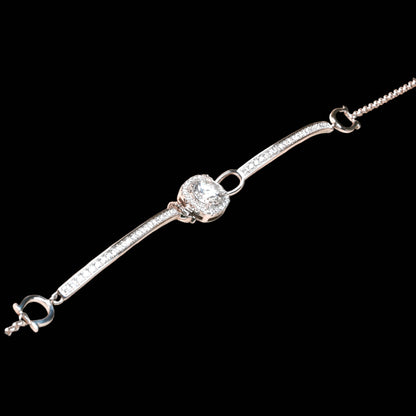 Eternal Glow · 1ct Moissanite Equestrian Bracelet · Adjustable · Sterling Silver