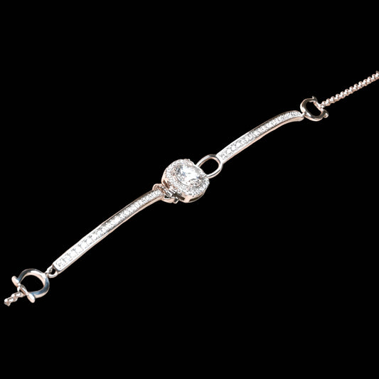 Eternal Glow · 1ct Moissanite Equestrian Bracelet · Adjustable · Sterling Silver