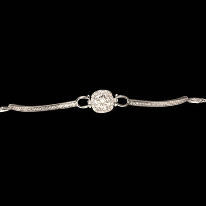 Eternal Glow · 1ct Moissanite Equestrian Bracelet · Adjustable · Sterling Silver