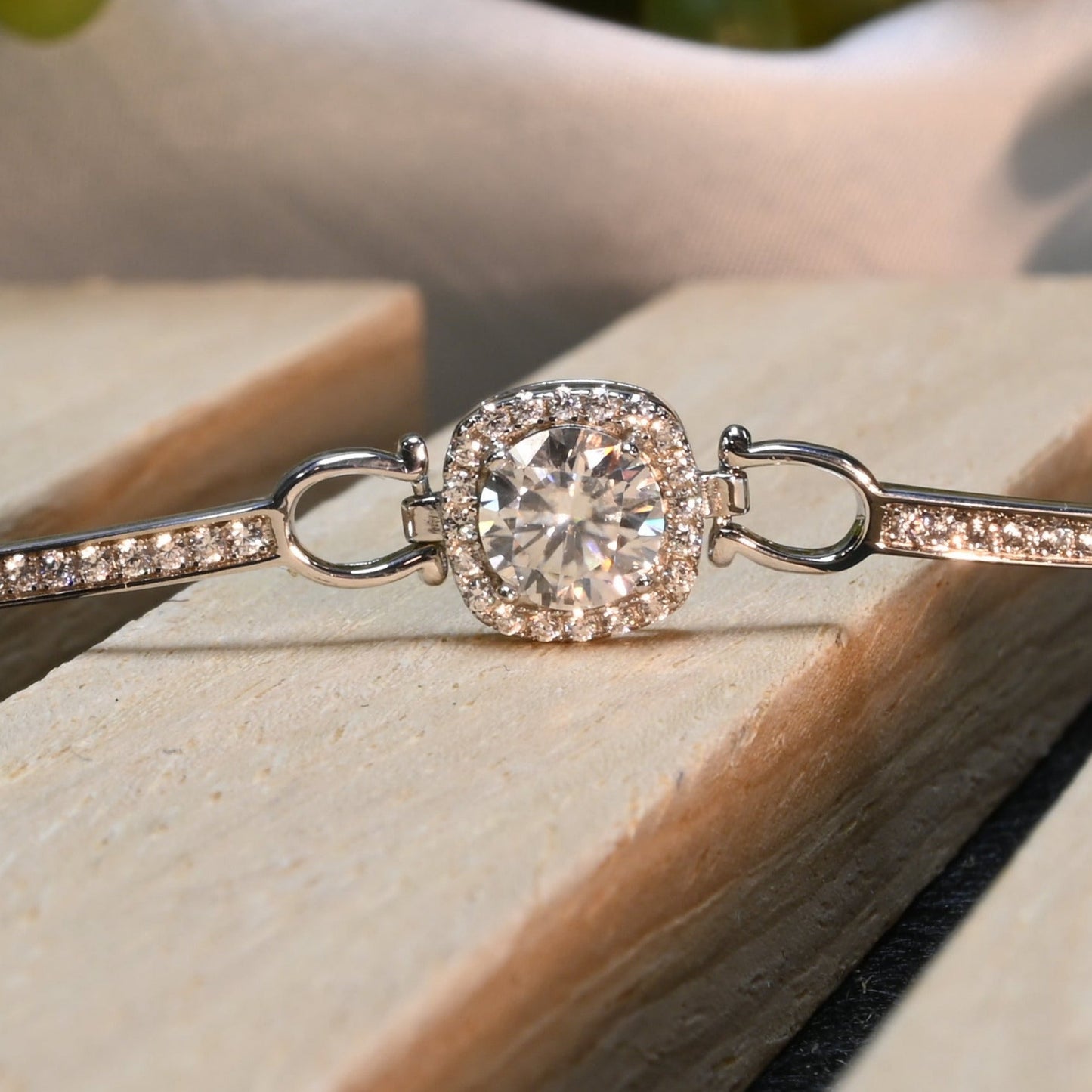 Eternal Glow · 1ct Moissanite Equestrian Bracelet · Adjustable · Sterling Silver