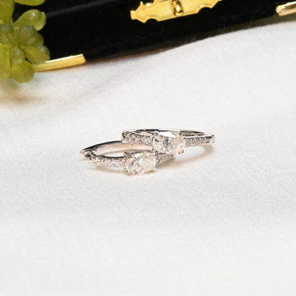 Halo Hoop · Moissanite Hoop Earrings · 18K White Gold Plated Brass