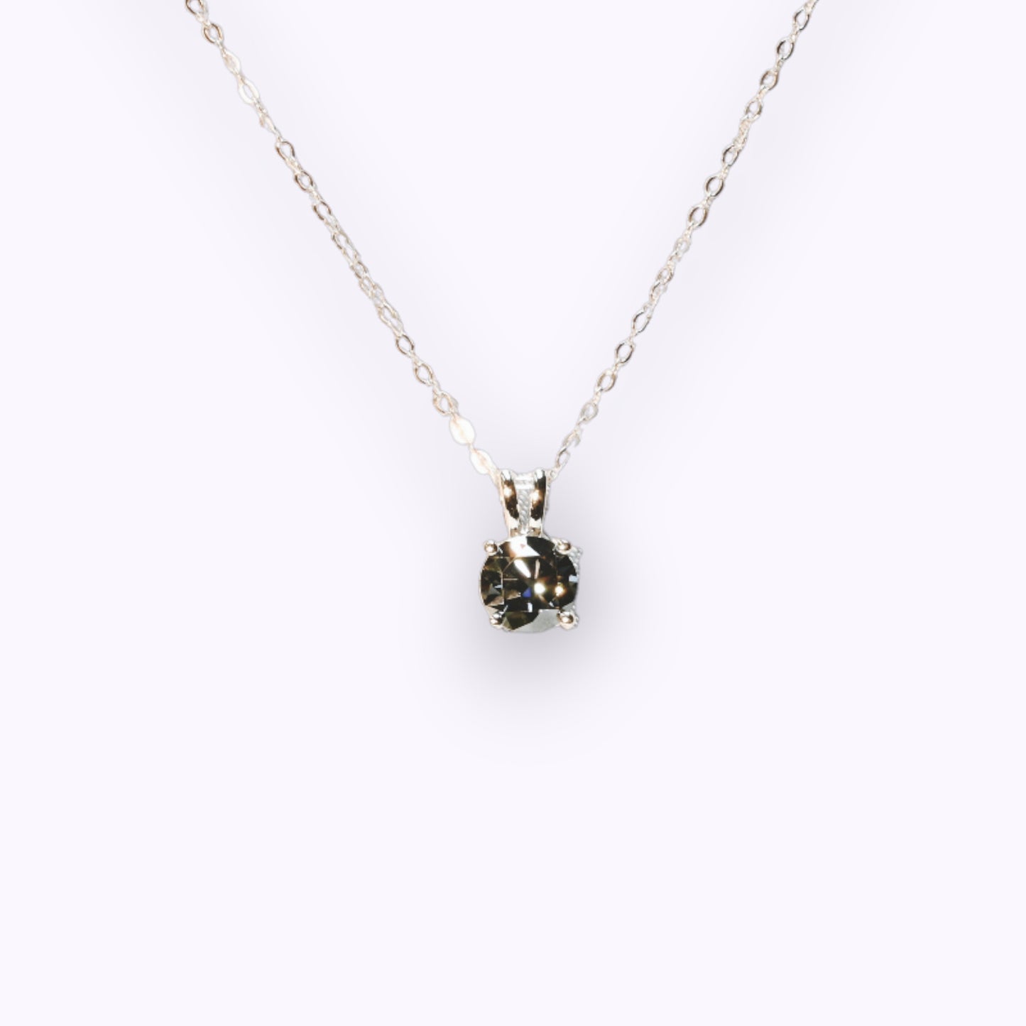 Pure Brilliance · 1ct Smokey Gray Moissanite Pendant · Sterling Silver